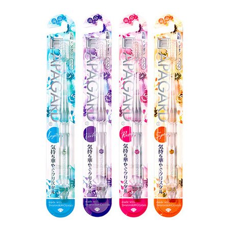 APAGARD Crystal Toothbrush, Crystal, Violet, Rose, Topaz, 4 Pieces - Usagi Shop