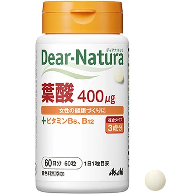 Asahi Dear Natura Folic Acid 60 tablets (60 days) - Usagi Shop