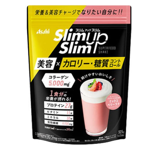 Asahi Slim Up Slim Lactic Acid Bacteria + Superfood Shake Mixed Berry Latte - Usagi Shop