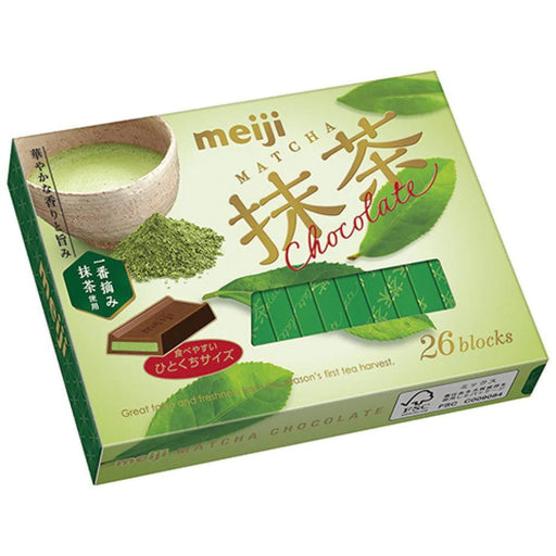 Meiji Matcha Chocolate Green Tea Filled Milk Chocolate 26 Pieces - Usagi Shop