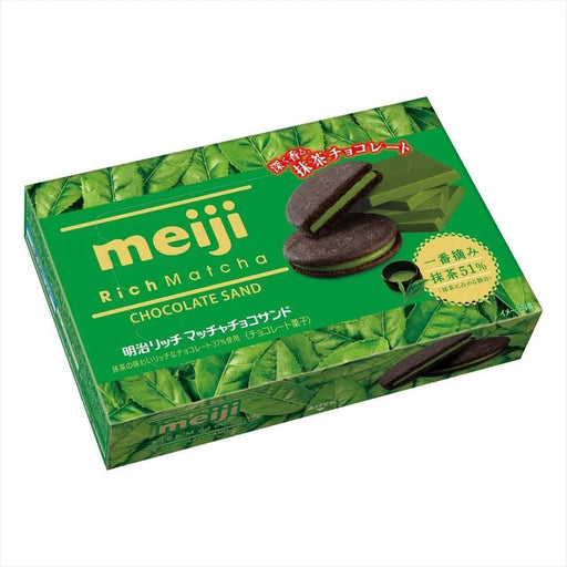 Meiji Rich Chocolate Sandwich Matcha, 6 Pieces - Usagi Shop