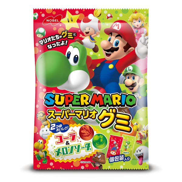 NOBEL Super Mario Gummy Cola & Melon Soda - Usagi Shop