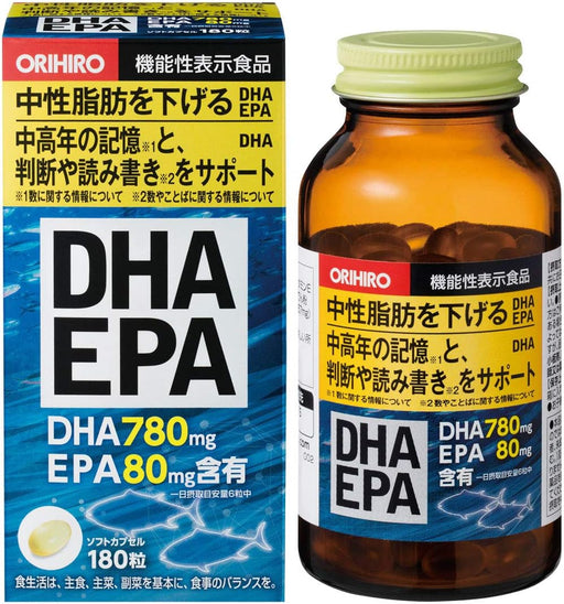 Orihiro DHA, EPA, 180 Tablets (Food with Functional Claims) - Usagi Shop