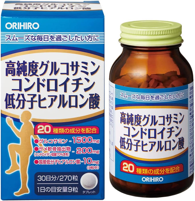 Orihiro High Purity Glucosamine Chondroitin Low Molecular Hyaluronic Acid, 270 Tablets - Usagi Shop