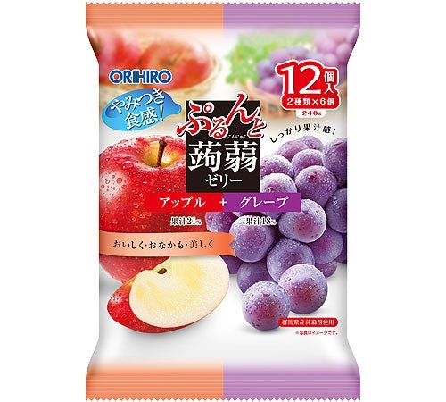 Orihiro Purunto Konnyaku Jelly Pouch Apple + Grape - Usagi Shop