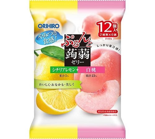 Orihiro Purunto Konnyaku Jelly Pouch Sicilian Lemon + White Peach - Usagi Shop