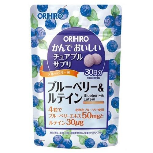 Orihiro Tasty Chewable Supplement Blueberry & Lutein 120 tablets - Usagi Shop