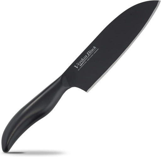 OVB-101 Shimomura Kogyo Verdun Black Santoku Knife 165 mm (6.5 inches), Made in Japan - Usagi Shop