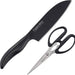 OVB-912 Shimomura Kogyo Verdun Black Santoku Knife + Kitchen Shears Set, Antibacterial, Made in Japan - Usagi Shop