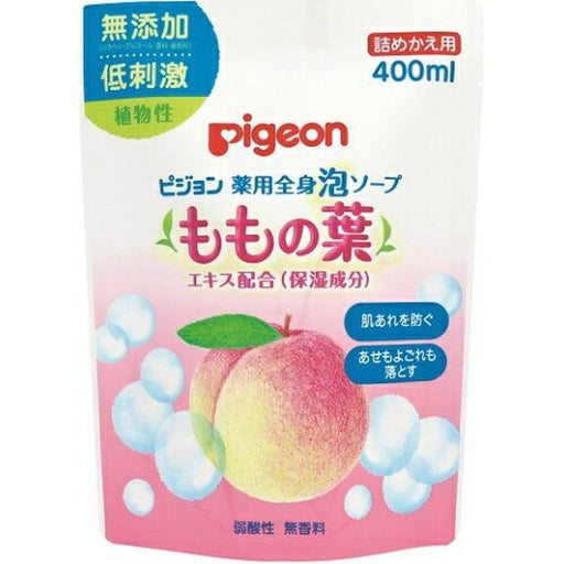 Pigeon Peach Leaf Baby Foam Soap, Refill 400 ml - Usagi Shop