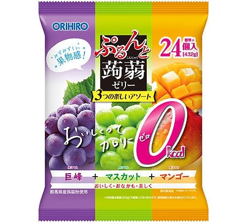 Purunto Konnyaku Jelly Pouch, Large Bag, Zero Calorie, Kyoho + Muscat + Mango - Usagi Shop