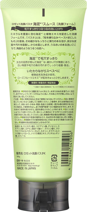 ROSETTE Facial Wash Pasta, Sea Mud Smooth, Facial Cleansing Foam, Pores, 120 g - Usagi Shop