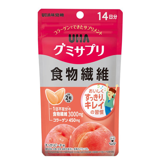 UHA Gummy Supplement Dietary Fiber Refreshing - Peach Flavor - Usagi Shop